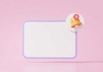 Aufkleber - Business planning reminder with newsletter alert floating on pink background. event, timetable, Day month year concept. minimal cartoon. 3d rendering. Illustration
