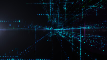Poster - Flying into digital technologic tunnel