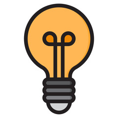 Wall Mural - lightbulb color line style icon