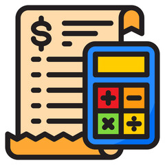 Wall Mural - accounting color line style icon
