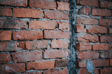 Canvas Print - A closeup shot of an orange brick wall - perfect for wallpapers