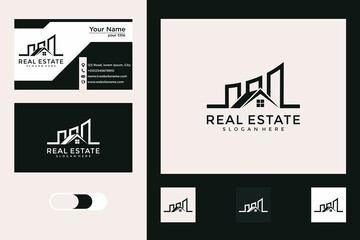 Wall Mural - real estate with building logo design