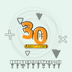 Wall Mural - set 30 year anniversary design template illustration