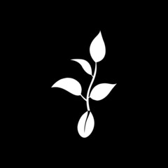 Canvas Print - Sprout icon isolated on dark background