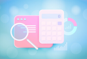 Poster - financial strategy internet business concept. finance, business plan and investment chart and data i