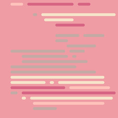 Code on screen vector illustration, flat cartoon coding lines simulation