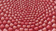 © RocknRoller Studios - Pink 3D Hearts arranged in the Shape of a Spiral. Romantic Valentine's Day Background. 3D Render.