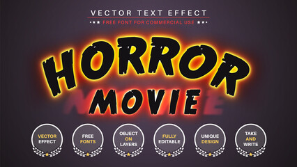 Glow Horror - Editable Text Effect, Font Style