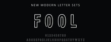 FOOL Elegant Alphabet Letters Font And Number. Classic Lettering Minimal Fashion Designs. Typography Modern Serif Fonts Decorative Vintage Design Concept. Vector Illustration