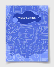Video Editing Concept With Doodle Style For Template Of Banners, Flyer, Books, And Magazine