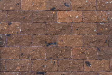 Aufkleber - Background of brown stone wall  . Pattern of slate wall texture and background