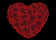 Serce z róż na czarnym tle 