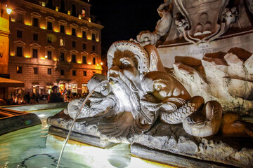 Wall Mural - The Piazza della Rotonda is a piazza (city square) in Rome, Italy, on the south side of which is located the Pantheon and in the center of it is the fountain of the Pantheon