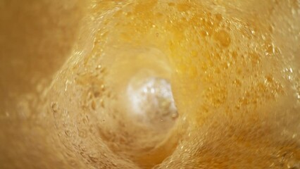 Poster - Super slow motion of pouring beer in twister shape. Filmed on high speed cinema camera 1000 fps. Ultimate inside bottle view filmed with special wide angle macro lens.