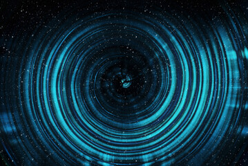 Wall Mural - blue abstract background with spiral pattern. galaxies with stars and planets with circular motifs i