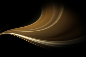 Wall Mural - Abstract fractal golden brown wave on a dark background
