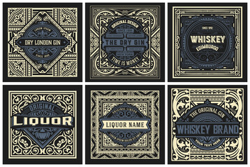 Sticker - Set of 6 labels. Western style