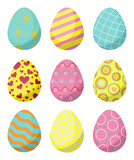 Fototapeta Dinusie - Easter eggs icons. Vector illustration.