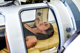 Fototapeta  - oxygen pressure chamber is being treated. Treatment of pneumonia and covid.