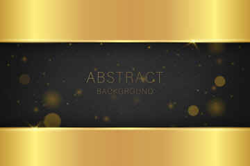 Wall Mural - Vector abstract dark background with geometric shape and gold element combination.