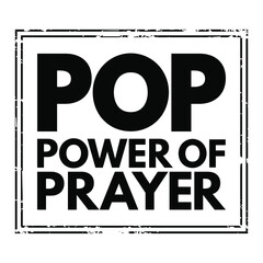 Wall Mural - POP - Power Of Prayer acronym text stamp, concept background