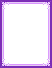 Wall Mural - Purple pink border frame board. Vector background or book page. Simple rectangular billboard, plaque, signboard or label 