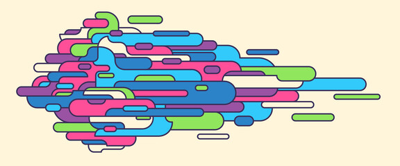 Poster - abstract background design with colorful shapes in retro style. vector illustration.