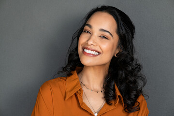 Wall Mural - happy latin beautiful woman smiling