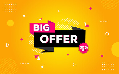 Wall Mural - big offer sale banner with editable text effect