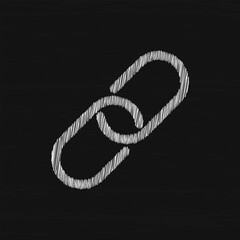 Aufkleber - Link white sketch vector icon. Link icon vector for web, computer and mobile app