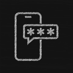 Poster - Smartphone with password field sketch icon. Account Smartphone Password Icon. Mobile authorization sign