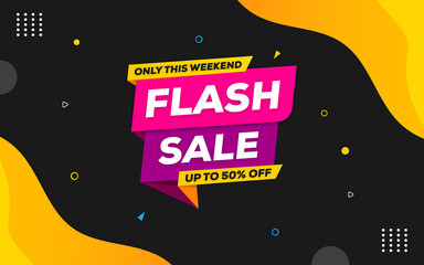 Wall Mural - flash sale modern banner design with editable text effect