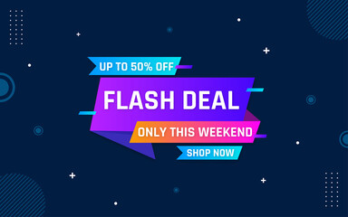 Wall Mural - flash deal banner design with editable text effect