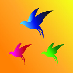 Wall Mural - three birds logo with different colors for your product