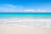 Summer Vacation At A Beautiful Beach With White Sand And Turquoise Sea