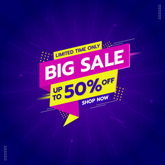 Wall Mural - bigest sale special offer banner design with editable text effect