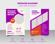 Modern Pressure and Power Washing Flyer template, window washing flyer Deck, and Sidewalk Cleaning flyer Template design