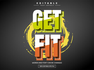 Get fit 3D editable text effect template