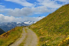 Mountain Road In Swiss Alps, Switzerland