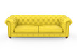 sofa chesterfield yellow isolated luxury illustration 3d