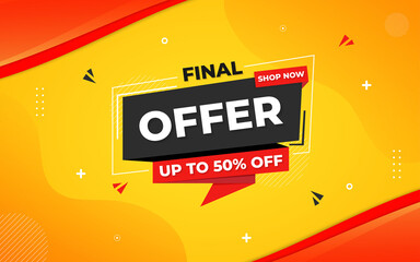 Wall Mural - final offer banner design with editable text effect.
