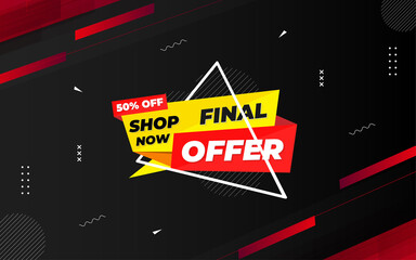Wall Mural - final offer banner template with editable text effect.