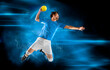 canvas print picture - Handball player players in action