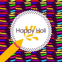 Wall Mural - Happy Holi Greeting Card Design 