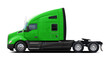 © andrew7726 - Modern American green truck with black plastic underside. Side view isolated on white background.