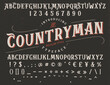 Countryman Vintage Font, Regular Typeface Style With a Punctuation Characters