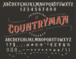 Countryman Vintage Font, Spur Typeface Style With a Punctuation Characters