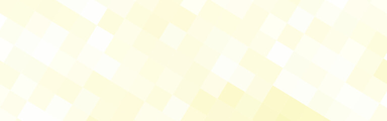 Abstract white and yellow diagonal square mosaic banner background. Vector illustration.