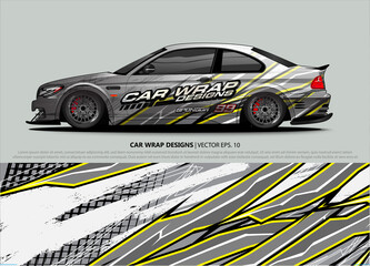 car wrap design. simple lines with abstract background vector