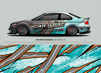 car wrap design. simple lines with abstract background vector